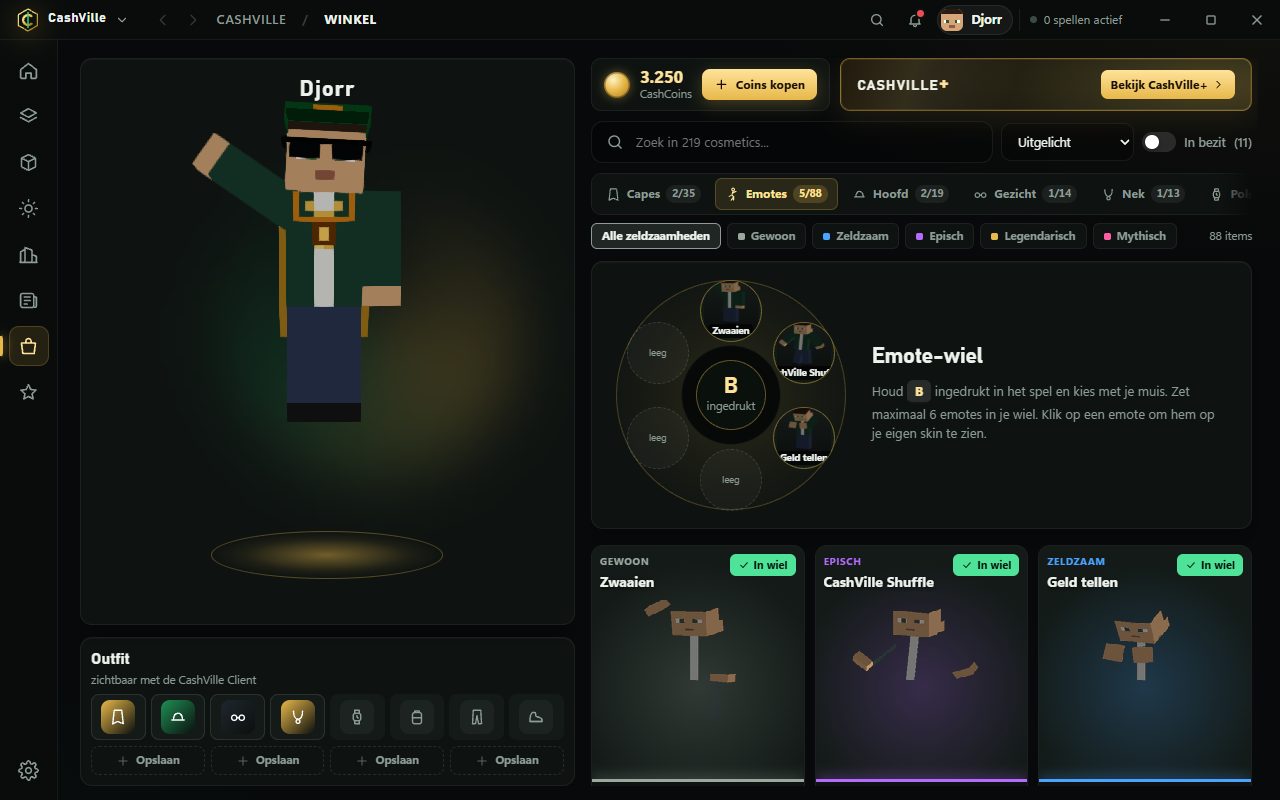 Emotes in de launcher